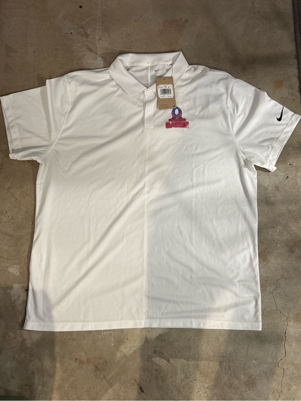 NWT Nike Drifit White Men's Polo with NFL Chest Logo